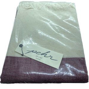 Pehr Chambray Table Runner Wine/Natural BRAND NEW!